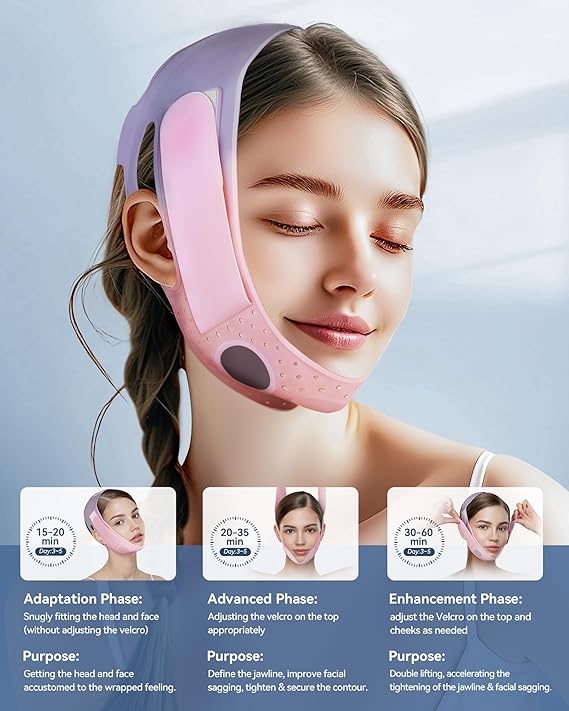 V-Line Sculpting Face Mask – Silicone Chin Strap for Jawline Tightening & Double Chin Reduction