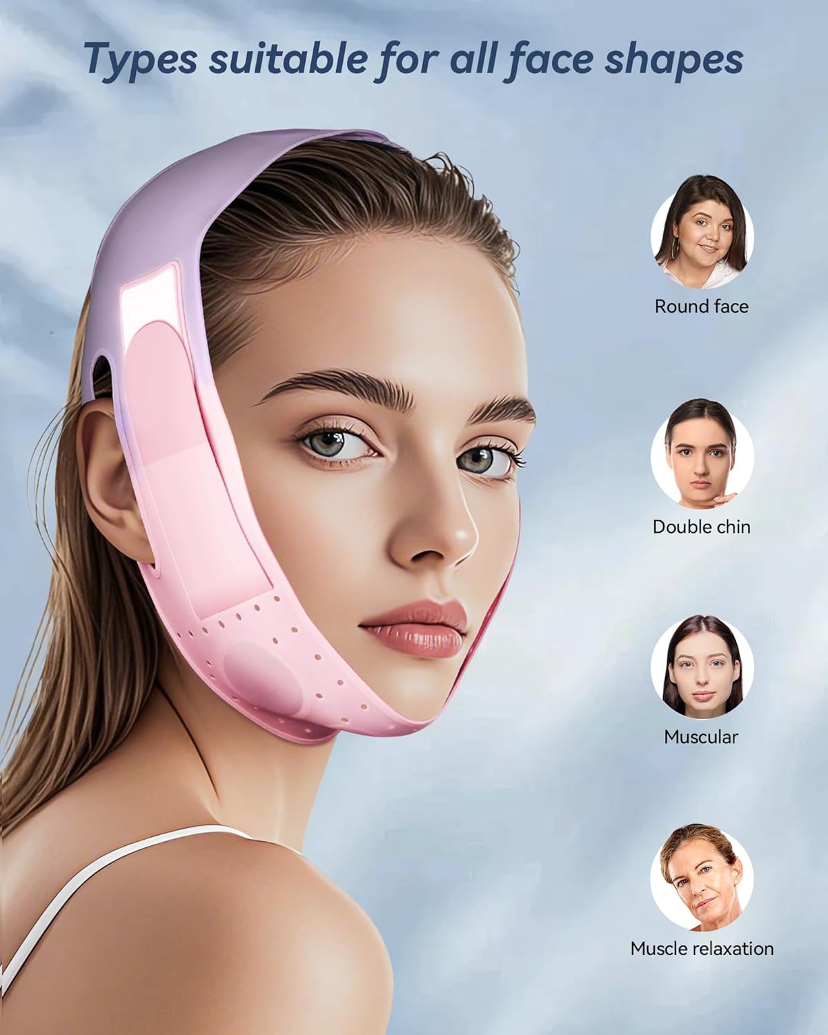 V-Line Sculpting Face Mask – Silicone Chin Strap for Jawline Tightening & Double Chin Reduction