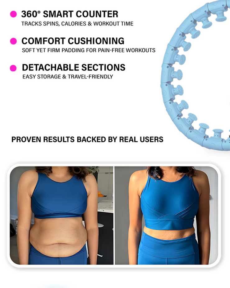 Smart Weighted Hula Hoop - Fun Fitness Core Training | 1 Year Warranty | UPGRADED